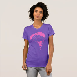 T-shirt Tshirt cor-de-rosa do duende do parapente