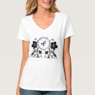 T-shirt TShirt da borboleta da consciência da artrite