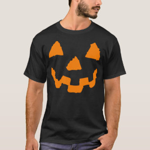 T-shirt Tshirt da cara da abóbora do Dia das Bruxas