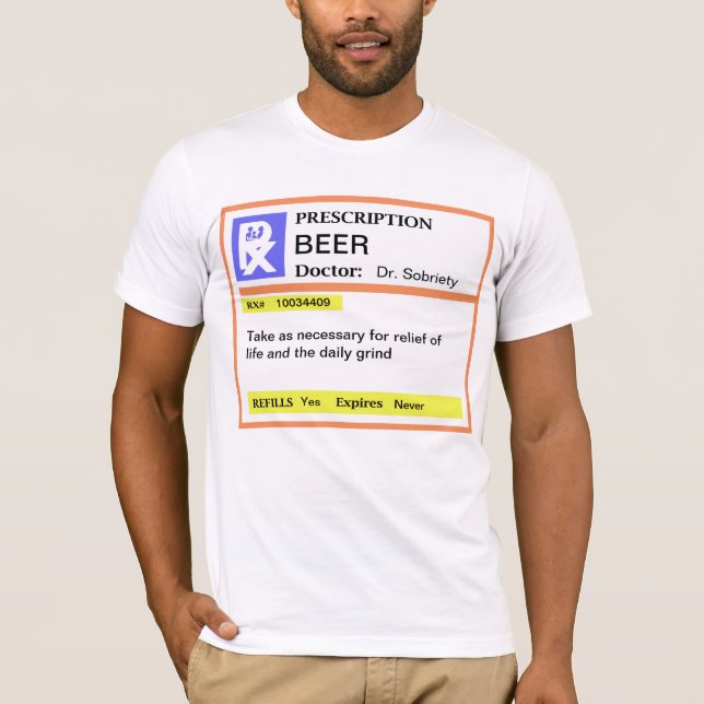 T-shirt Tshirt da cerveja dos homens engraçados (Frente)