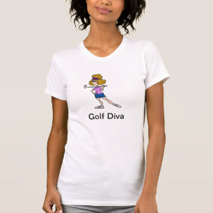 T-shirt TShirt da diva do golfe com o jogador de golfe da