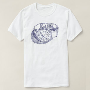 T-shirt Tshirt da ilustração do relógio do vintage