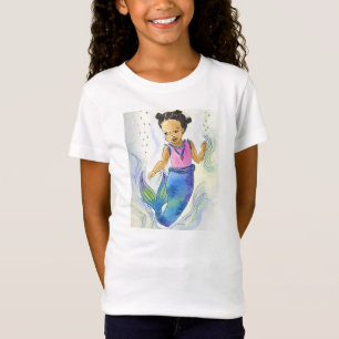 T-shirt Tshirt das meninas da sereia do afro-americano