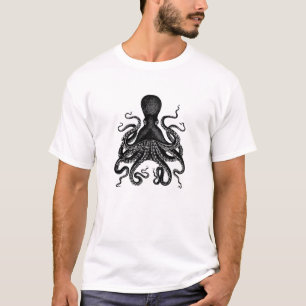 T-shirt Tshirt de Cthulu do polvo do Victorian de