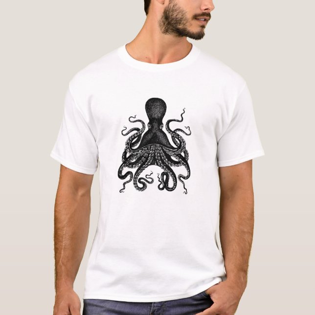 T-shirt Tshirt de Cthulu do polvo do Victorian de (Frente)