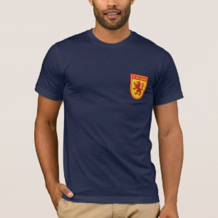 T-shirt Tshirt desenfreado do protetor do leão de Scotlan