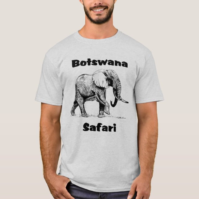 T-shirt Tshirt do elefante do safari de Botswana (Frente)
