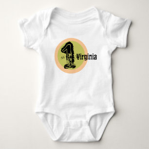 T-shirt Tshirt do primeiro aniversario do nome e da idade