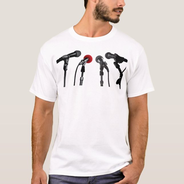 T-shirt Tshirt do soundbite dos microfones (Frente)