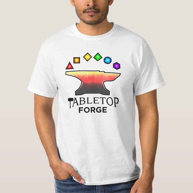 T-shirt Tshirt do valor da forja do Tabletop (Frente)