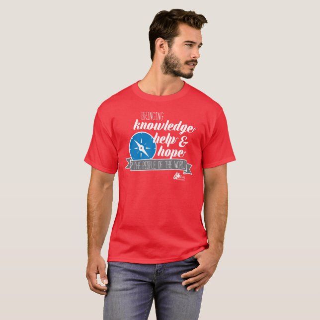 T-shirt Tshirt do vermelho do compasso de KHH (Frente Completa)