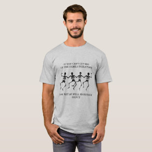 T-SHIRT TSHIRT DOS ESQUELETOS DE FAMÍLIA DA DANÇA