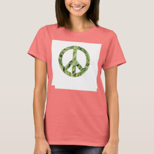T-shirt Tshirt dos feijões verdes de sinal de paz