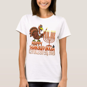 T-shirt Tshirt feliz de Thanksgivukkah - de Thankgiving