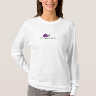 T-shirt Tshirt longo branco da Capa de GTSguns.com