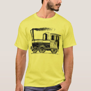 T-shirt tshirt moderno do vintage do trem