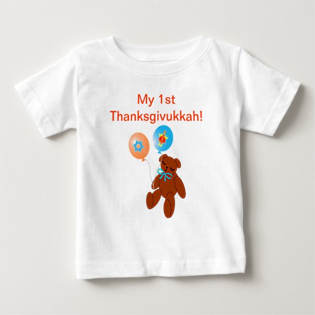 T-shirt Tshirt Teddy Bear de Graças com Balões (Frente)