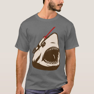 T-shirt Tubarão com um raio laser de Frickin