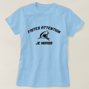 T-shirt Tubarão tenha cuidado, eu mordo