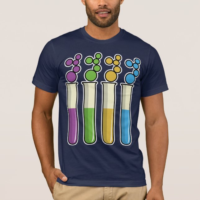 T-shirt Tubos de Teste Científicos (Frente)