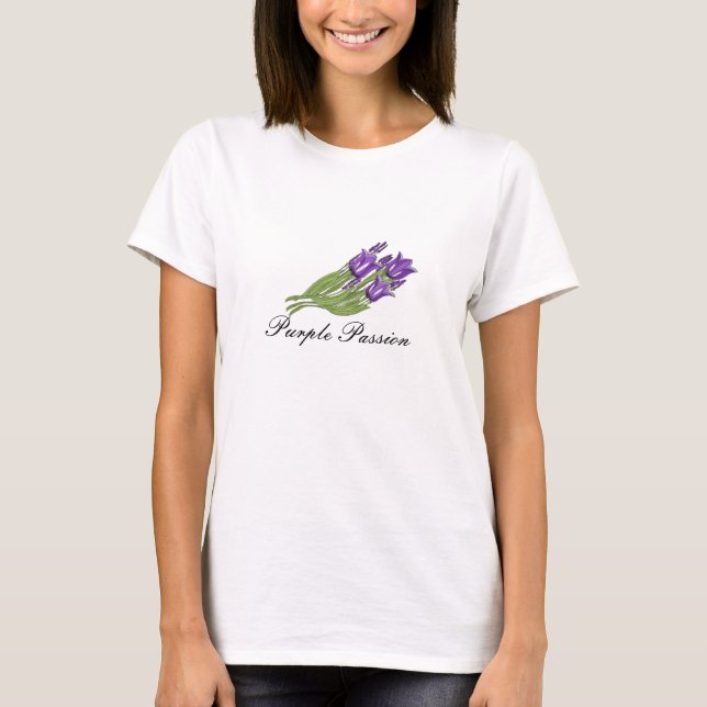 T-shirt Tulipas Paixão Roxa (Frente)