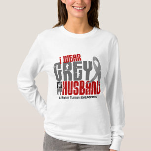 T-shirt Tumor cerebral eu visto o cinza para meu marido