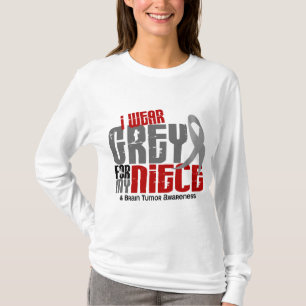 T-shirt Tumor cerebral eu visto o cinza para minha