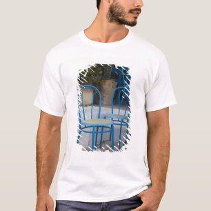 T-shirt Tunísia, Sidi Bou Said, cadeiras de café