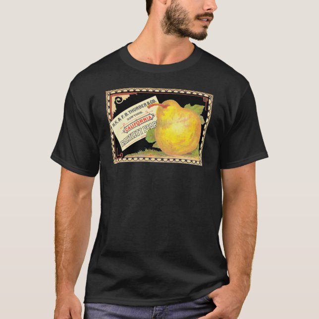 T-shirt Turfeiras - Etiqueta de Fruta de vinheta (Frente)