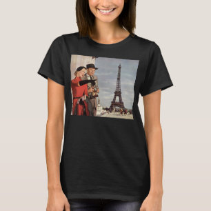 T-shirt Turistas Antigos na Torre Eiffel, Férias em Paris
