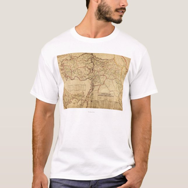 T-shirt Turquia, otomano EmpirePanoramic MapTurkey (Frente)