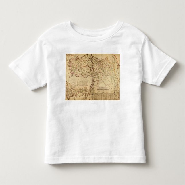 T-shirt Turquia, otomano EmpirePanoramic MapTurkey (Frente)