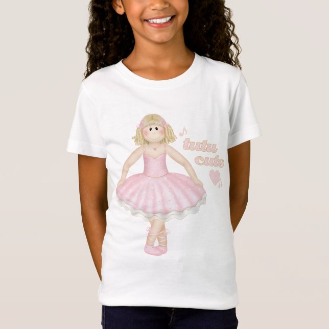 T-shirt Tutu Cute (Loira) - Boneca Bebê Enfeitada T (Frente)
