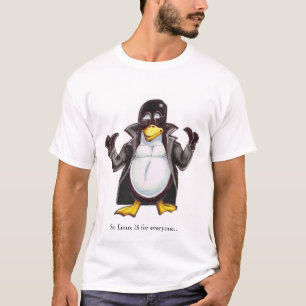T-shirt Tux em um trenchcoat