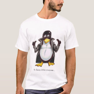 T-shirt Tux em um trenchcoat