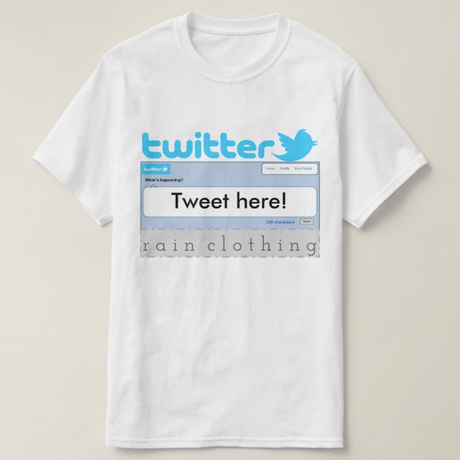 T-shirt Tweet sua própria camisa! (Frente do Design)
