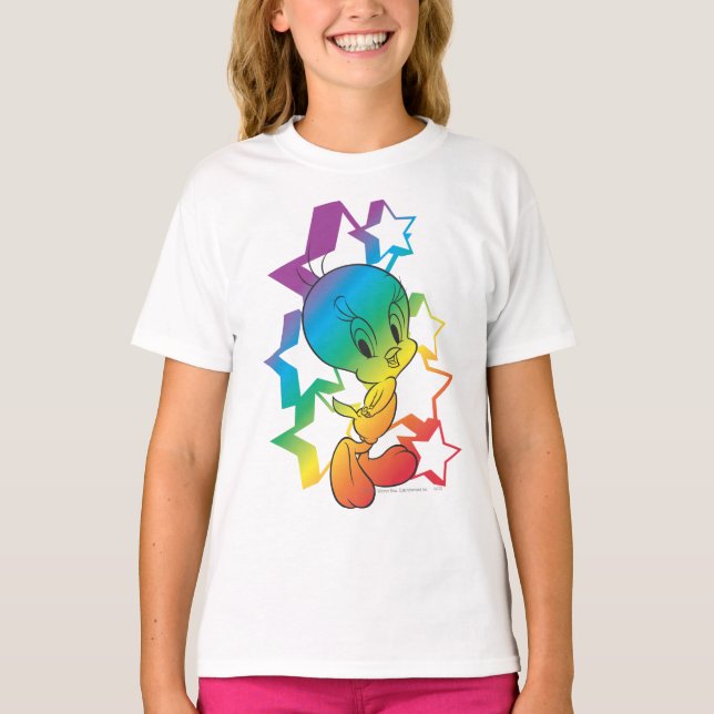 T-shirt Tweety Rainbow Stars (Frente)