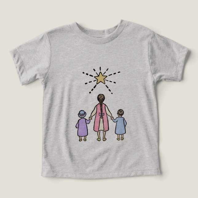 T-shirt Twinkle Twinkle Pequena Viagem de Estrelas Rhyme (Design frontal)