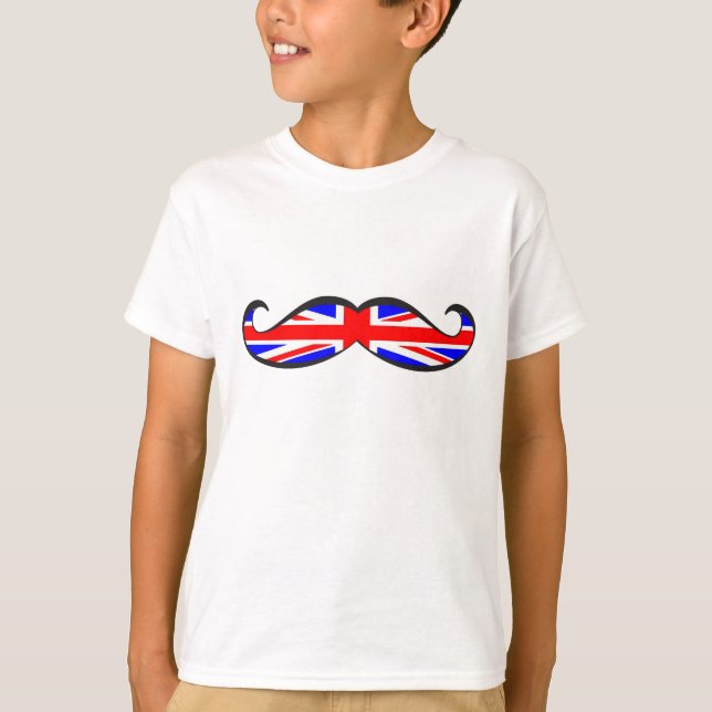 T-shirt U.K. Bigode da bandeira (Frente)