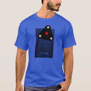 T-shirt UFO preto do triângulo TR-3B