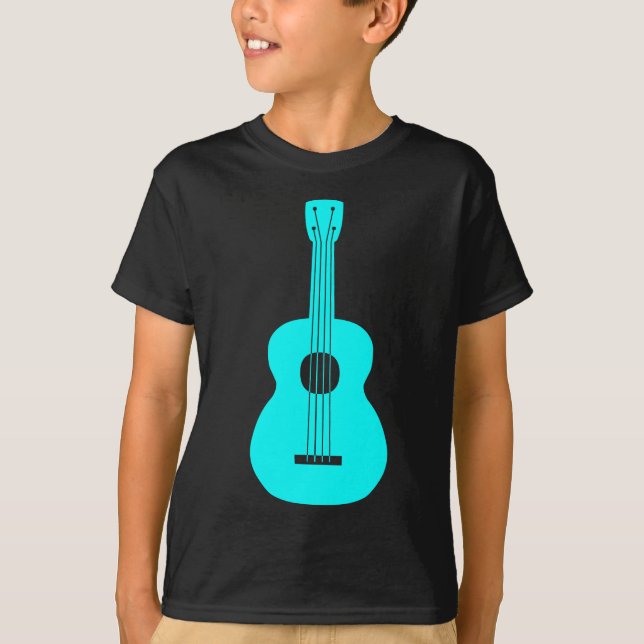 T-shirt Ukulele - Ciano (Frente)