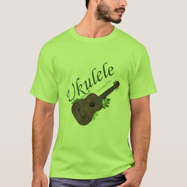 T-shirt Ukulele-Seu um T 2 do modo de vida (Frente)
