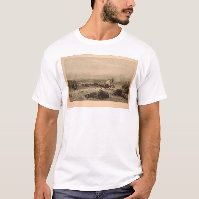 T-shirt Último do búfalo Bierstadt (0137A) - restaurado (Frente)