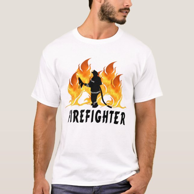 T-shirt Um bombeiro arde (Frente)