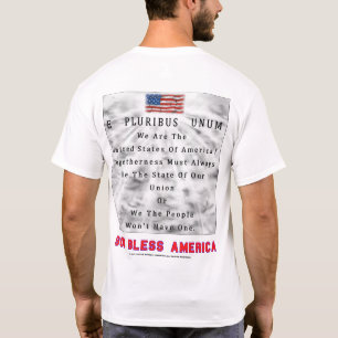 T-shirt Um Dividir-DEUS da nação ABENÇOA AMÉRICA em letras