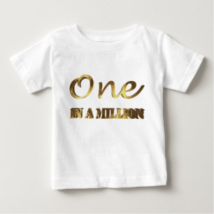 T-shirt Um em um milhão de Elegantes Dourados Tipografia