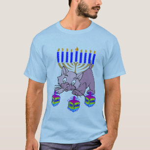 T-shirt Um gatinho de Hanukkah
