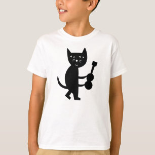 T-shirt Um gato com uma guitarra