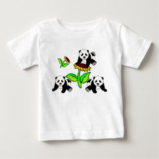 T-shirt Um girassol e ursos de panda