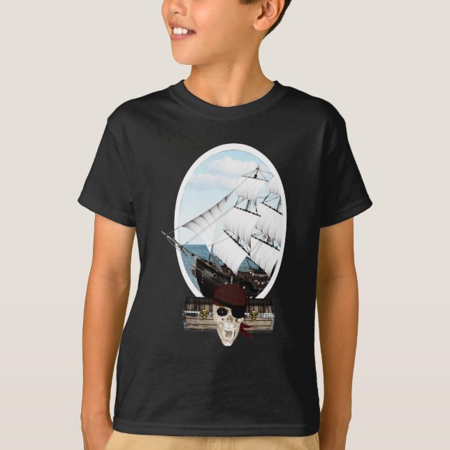 T-shirt Um navio pirata (Frente)